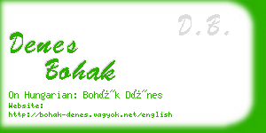 denes bohak business card